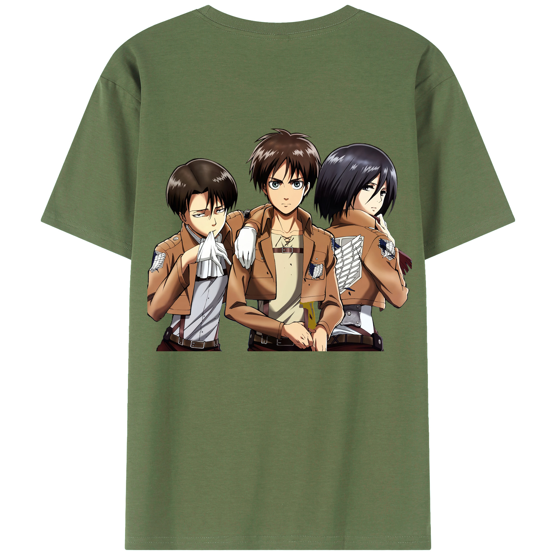 （画像用） 進撃の巨人 エレン･イェーガー Attack on Titan Eren Jäger 綿100％ メンズ半袖Tシャツ（バックプリント） 通気性